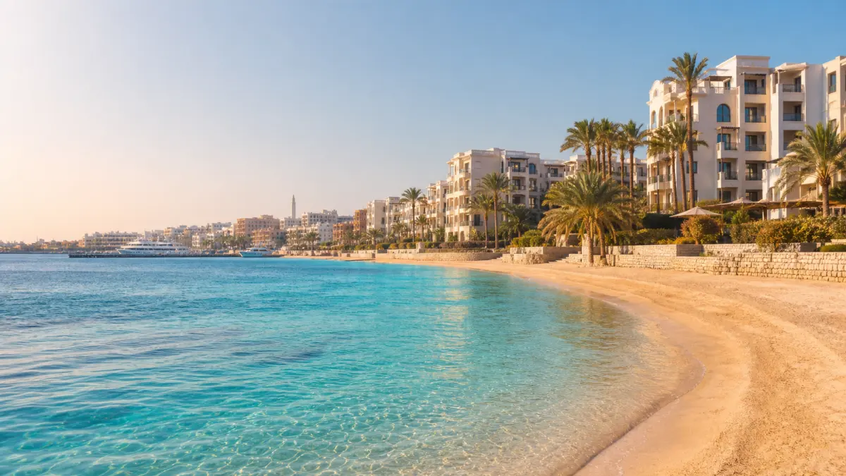 Hurghada location comparison between beach, city and resort areas